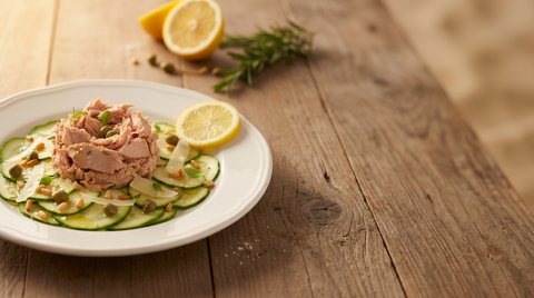 Thunfisch-Filet auf Zucchini-Carpaccio