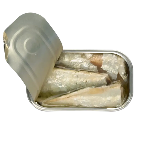 Geöffnete Dose José Gourmet Sardinen in Olivenöl mit Zitrone 125g