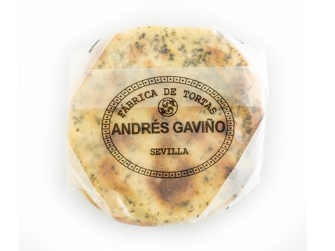 Andrés Gaviño Torta mit Rosmarin einzeln in Papier mit Herstellerstempel Sevilla