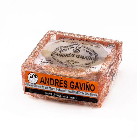 Andrés Gaviño Tortas de Aceite mit Orange 180g – Packung mit orangem Etikett, Sevilla